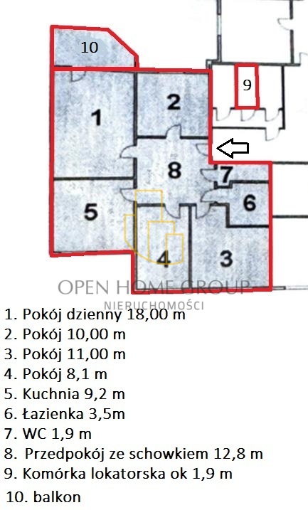 Centrum/ 4 pok. + osobna kuchnia / duży balkon — zdjęcie 10