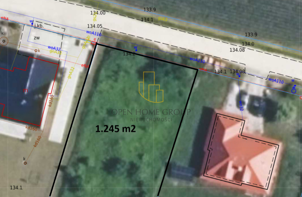 Żerniki Wrocławskie, działka budowlana 1245 m2, media — zdjęcie 3